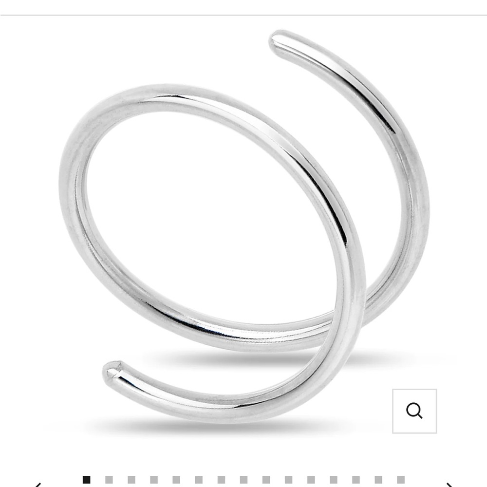 NWT Sterling silver Double nose ring 22G Right, 6mm